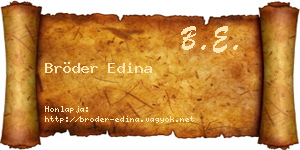 Bröder Edina névjegykártya